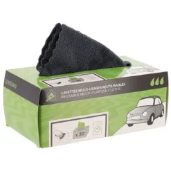 BOITE 30 LAVETTES MICROFIBRE AUTO KAKI