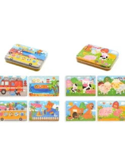 BOITE METAL CONTENANT 4 PUZZLES