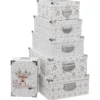 BOITE RECTANGLE DOUCEUR NEIGE D.48X33.5X16CM