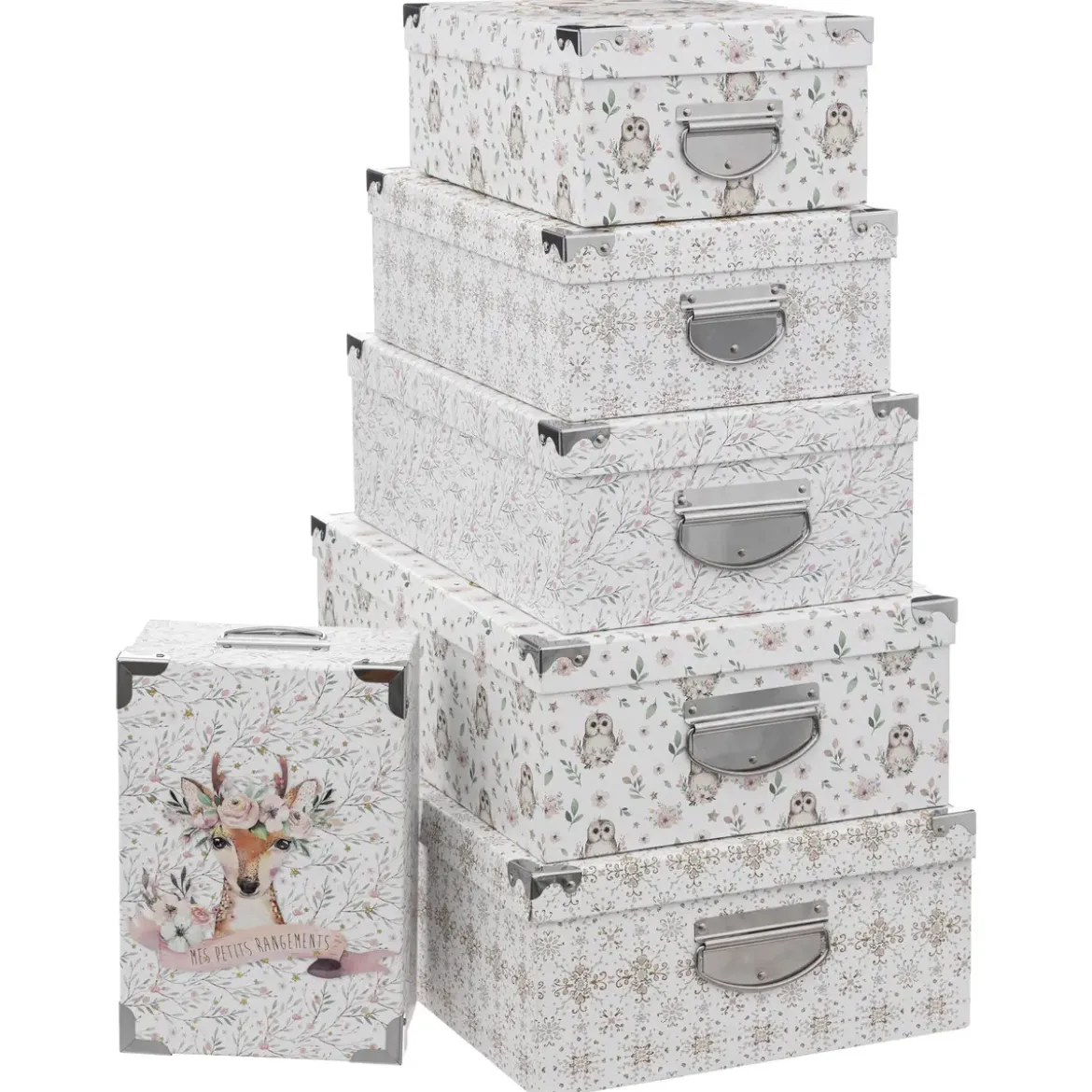 BOITE RECTANGLE DOUCEUR NEIGE D.44X31X15CM