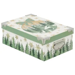 BOITE RECTANGLE GIVRE D HIVER D.28X19.5X10.8CM
