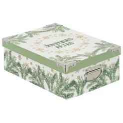 BOITE RECTANGLE GIVRE D HIVER D.32X21.5X11.8CM