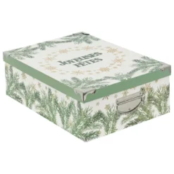 BOITE RECTANGLE GIVRE D HIVER D.48X33.5X16CM