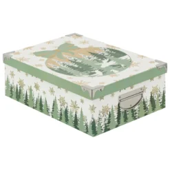 BOITE RECTANGLE GIVRE D HIVER D.48X33.5X16CM