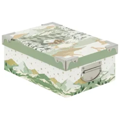 BOITE RECTANGLE GIVRE D HIVER D.48X33.5X16CM