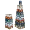 BOITE RECTANGLE IMPRIME TRADITIONNEL D.18.5X12X7.5CM