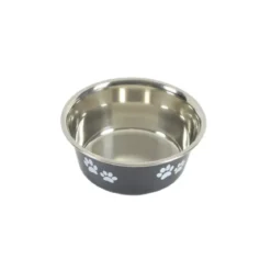 BOL MOTIF PATTES 200ML 12X9.5CM NOIR BRILLANT