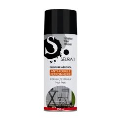 BOMBE ANTI ROUILLE MULTISUPPORTS 350ML NOIR MAT
