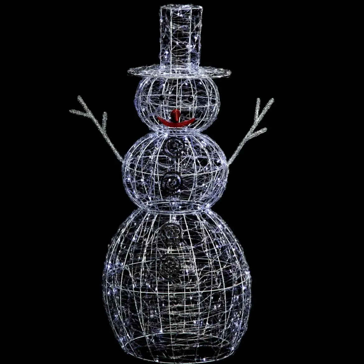 BONHOMME DE NEIGE 3D LUMINEUSE 200 LED 8 FONCTIONS H.120CM