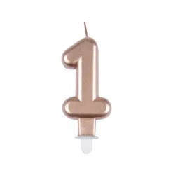 BOUGIE ANNIVERSAIRE CHIFFRE 1 H.75CM ROSE GOLD