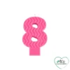 BOUGIE ANNIVERSAIRE CHIFFRE 8 CIRE D ABEILLE H.8CM ROSE