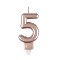 BOUGIE ANNIVERSAIRE CHIFFRE 5 H.75CM ROSE GOLD