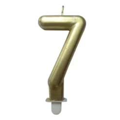 BOUGIE ANNIVERSAIRE CHIFFRE 7 H.7.5CM OR
