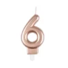 BOUGIE ANNIVERSAIRE CHIFFRE 6 H.75CM ROSE GOLD