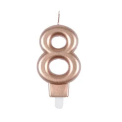 BOUGIE ANNIVERSAIRE CHIFFRE 8 H.75CM ROSE GOLD