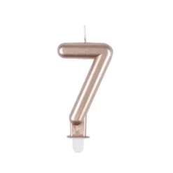 BOUGIE ANNIVERSAIRE CHIFFRE 7 H.75CM ROSE GOLD