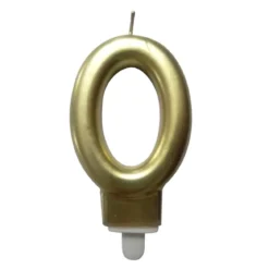BOUGIE ANNIVERSAIRE CHIFFRE 0 H.7.5CM OR