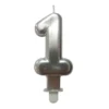 BOUGIE ANNIVERSAIRE CHIFFRE 1 H.7.5CM ARGENT