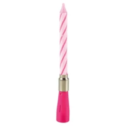 BOUGIE ANNIVERSAIRE MUSICALE H.12.5CM ROSE