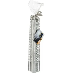 BOUGIE BATON X4 PIECES PAILLETTE TWIST ARGENT 48G