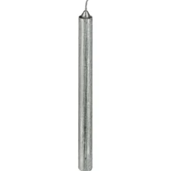 BOUGIE BATON X4 PIECES PAILLETTE TWIST ARGENT 48G