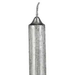 BOUGIE BATON X4 PIECES PAILLETTE TWIST ARGENT 48G