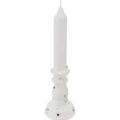 BOUGIE CHANDELLE PAILLETTE H.20CM 98G BLANC