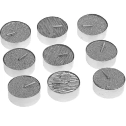 BOUGIE CHAUFFE PLAT PAILLETTE X9 PIECES ARGENT 12G
