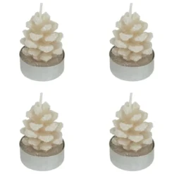 BOUGIE CHAUFFE PLAT POMME DE PIN ENNEIGE X4 PIECES 100G