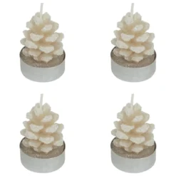 BOUGIE CHAUFFE PLAT POMME DE PIN ENNEIGE X4 PIECES 100G