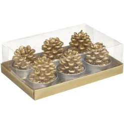 BOUGIE CHAUFFE PLAT POMME DE PIN X6 PIECES 140G