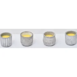 BOUGIE CITRONNELLE POT CIMENT NATURE 4 MOTIFS PM X 1 GRIS