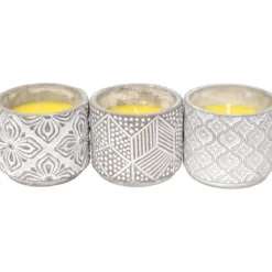 BOUGIE CITRONNELLE POT CIMENT ROMA MOTIFS