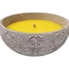 BOUGIE CITRONNELLE POT CIMENT ROSACE GRIS
