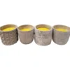 BOUGIE CITRONNELLE POT CIMENT ROND 4 MOTIFS GRIS