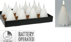 BOUGIE LED SAPIN D.11CM BLANC
