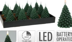 BOUGIE LED SAPIN D.11CM VERT