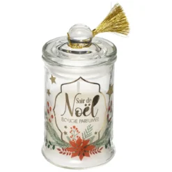 BOUGIE PARFUMEE POT VERRE POMPON 6X11CM 85G