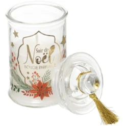BOUGIE PARFUMEE POT VERRE POMPON 6X11CM 85G