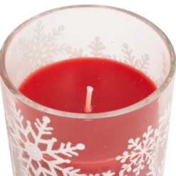 BOUGIE PARFUMEE VERRE FLOCON ROUGE 120G