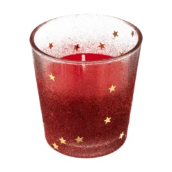 BOUGIE PHOTOPHORE VERRE H.8CM PAILLETTE ROUGE 90G