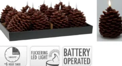 BOUGIE POMME PIN LED D.13CM