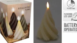BOUGIE SAPIN BLANC TORSADE D.13CM