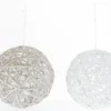 BOULE BLANC OU MARRON 15CM