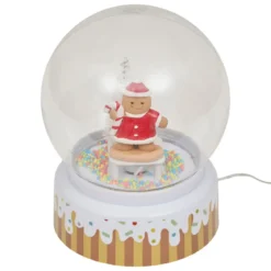 BOULE DECORATIVE EFFET NEIGE ET MUSICAL 5 LEDS H.18CM