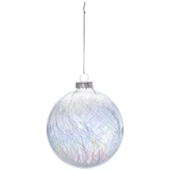 BOULE DE NOEL IRISEE AVEC PICOTS VERRE 10CM