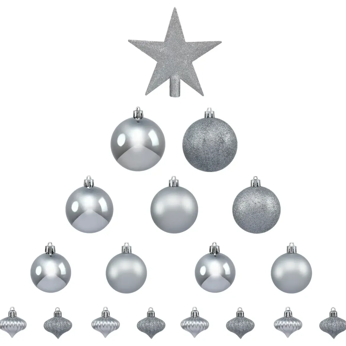 BOULE DE NOEL KIT 18 PIECES ARGENT