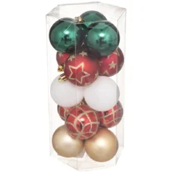 BOULE DE NOEL 50MM X15 PIECES LISSE DECO DELICE