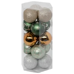 BOULE DE NOEL 50MM X15 PIECES LISSE DECO REFUGE