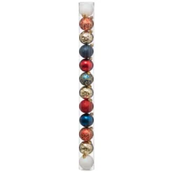 BOULE DE NOEL 60MM X12 PIECES ROUGE DORE BLEU BLANC